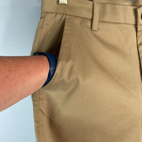 BANANA REPUBLIC NWT Tan Khaki Flat Front Twill Chino Shorts Pockets Preppy 30 - Picture 6 of 13